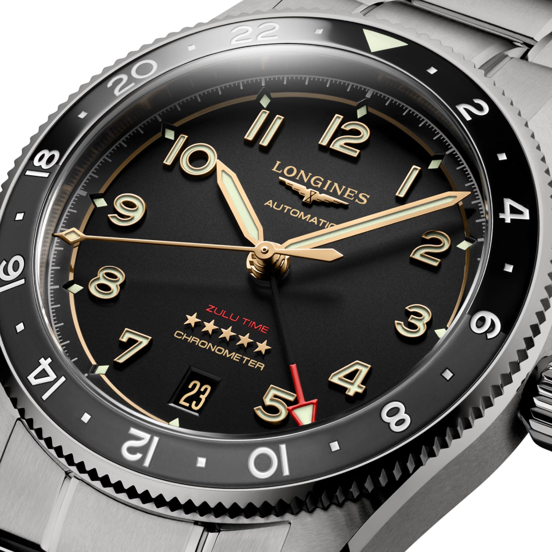 Longines L3.802.1.53.6 Spirit Anthracite Dial on Bracelet