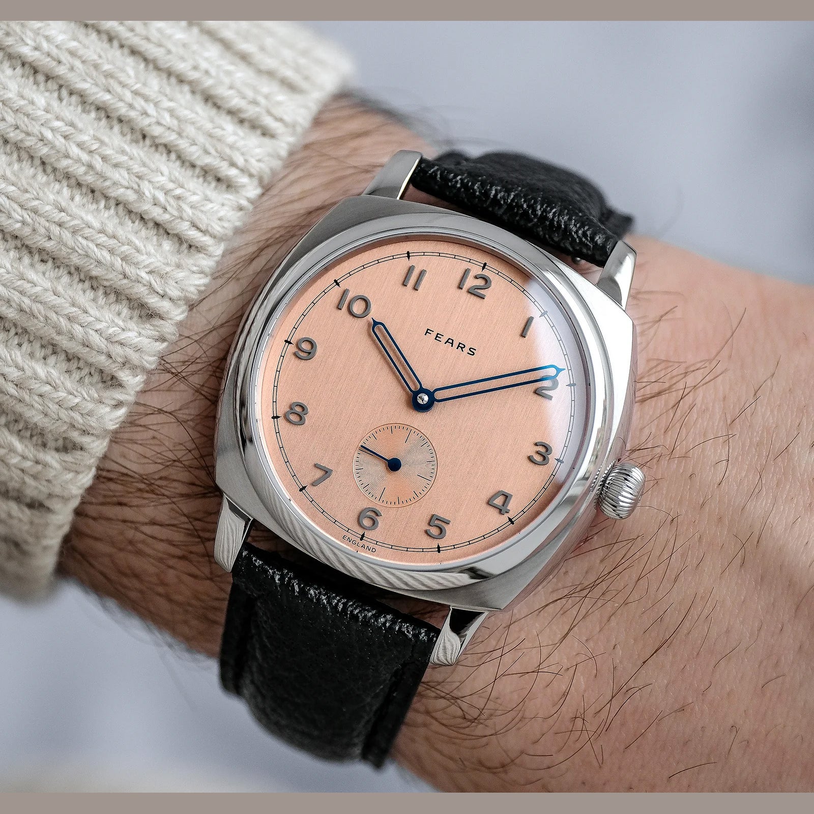 Fears BS23800B.019.047 Brunswick 38 Copper Salmon on Buffalo Leather Strap