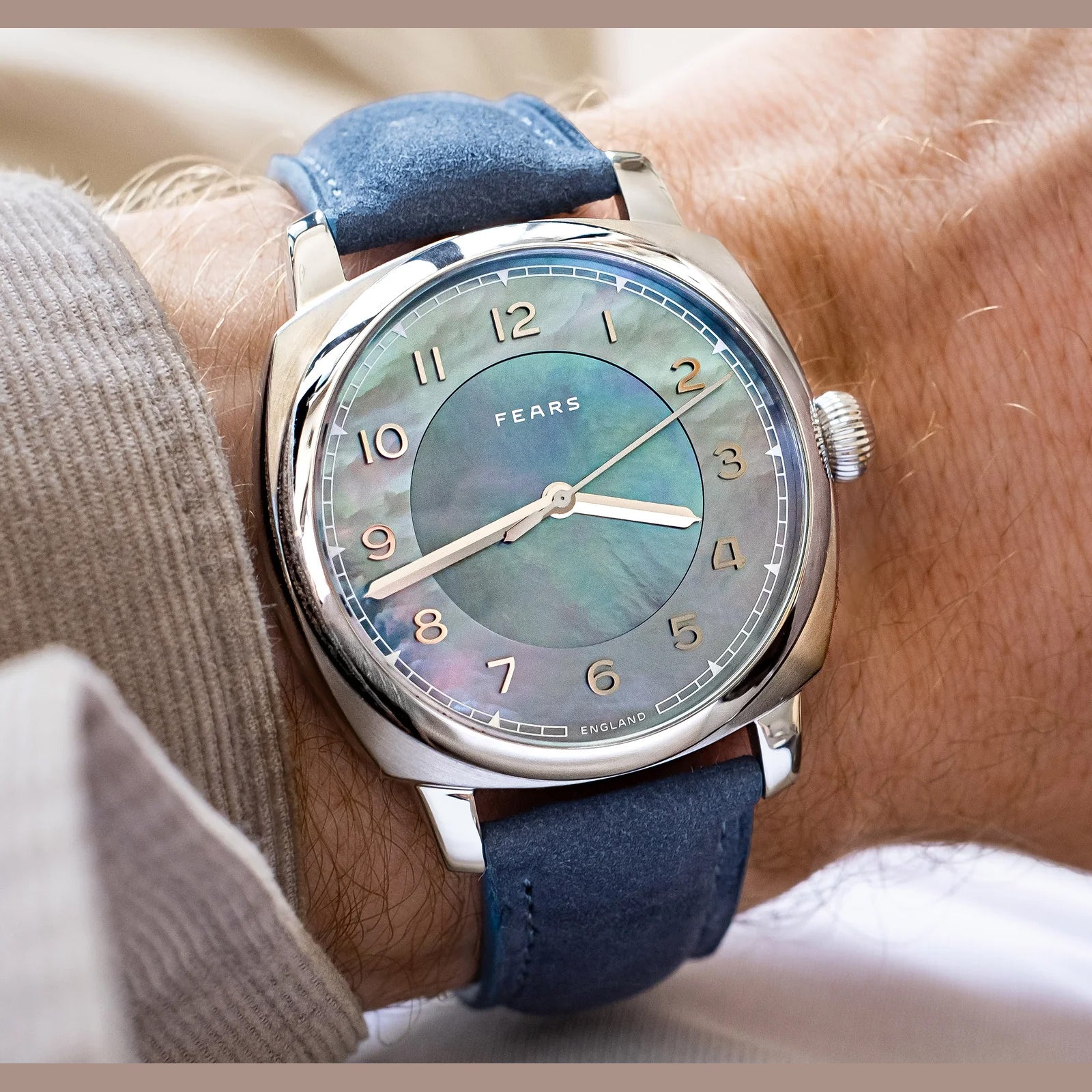 Fears BS24000A.008.093 Brunswick 40 'Aurora' Mother of Pearl on Alcantara Strap