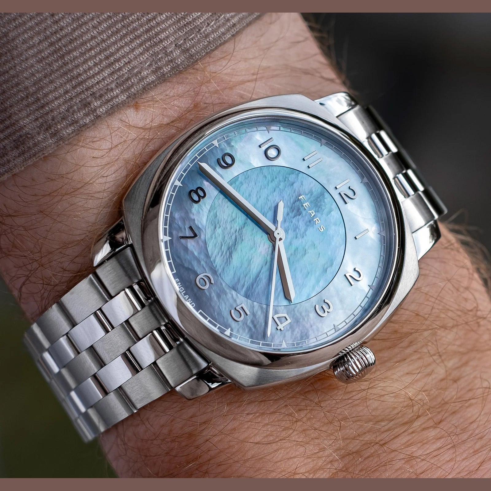 Fears BS24000A.008.125 Brunswick 40 'Aurora' Mother of Pearl on Stainless Steel Bracelet