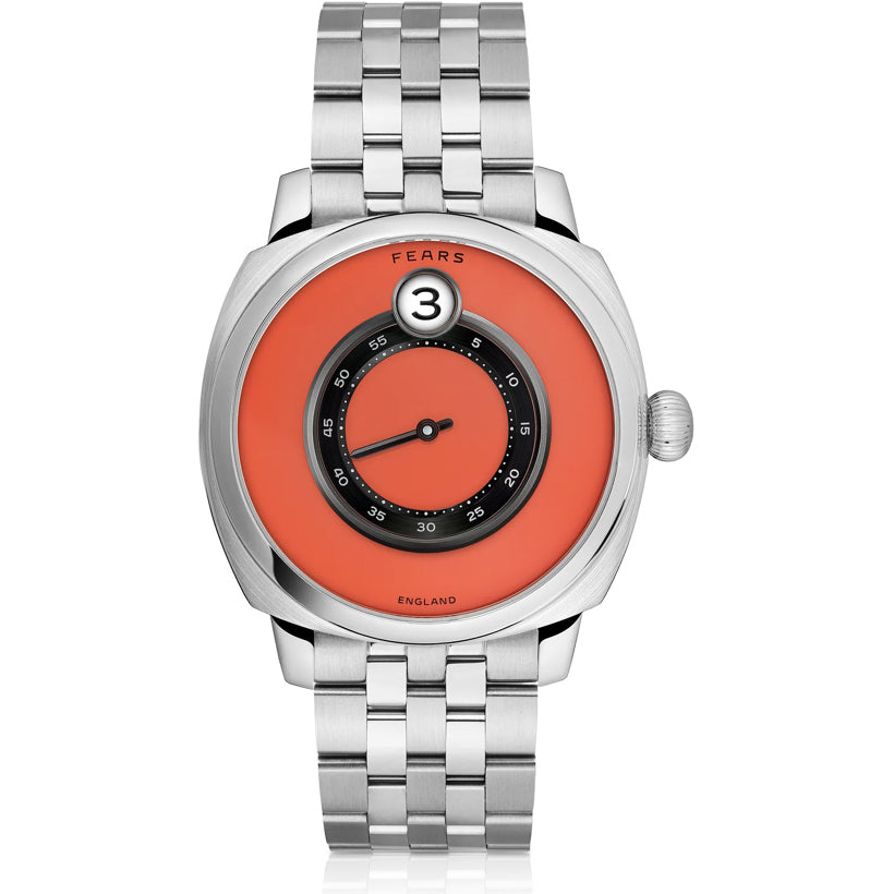 Fears BS240.500A.114.002 Brunswick 40.5 Jump Hour Coral on Stainless Steel Bracelet
