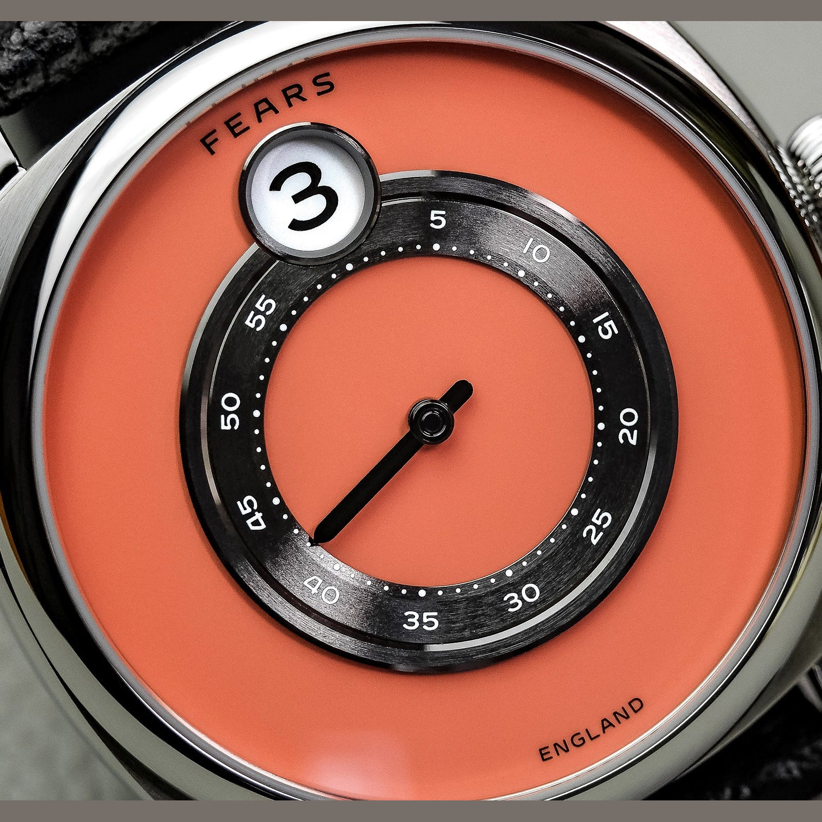 Fears BS240.500A.114.002 Brunswick 40.5 Jump Hour Coral on Stainless Steel Bracelet