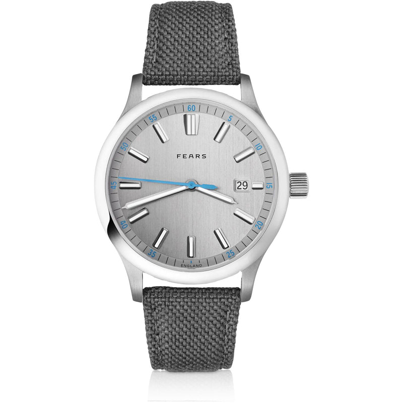 Fears BS139.510.044.007 Redcliff 39.5 Date Pewter Grey on Barenia Leather Strap