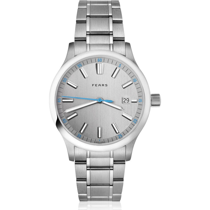 Fears BS139.510.044.123 Redcliff 39.5 Date Pewter Grey on Stainless Steel Bracelet