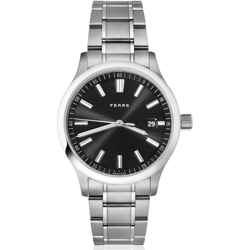 Fears BS139.510.041.123 Redcliff 39.5 Date Raven Black on Stainless Steel Bracelet