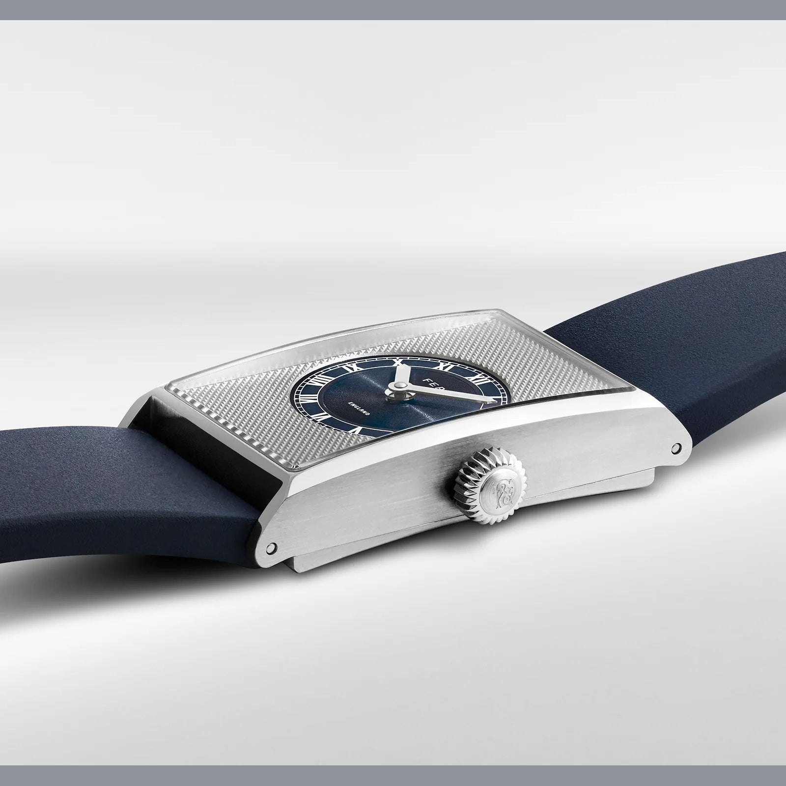 Fears BS422.600.116 Arnos Pewter Blue on Barenia Leather Strap