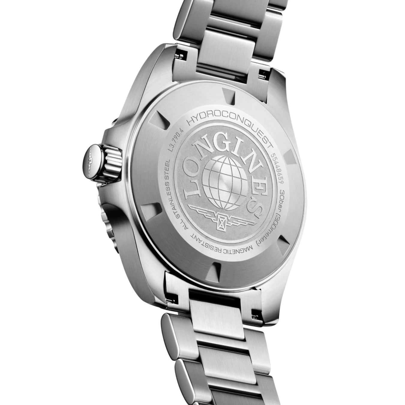 Longines Hydroconquest L3.790.4.06.6 GMT Sunray Green Dial on Bracelet