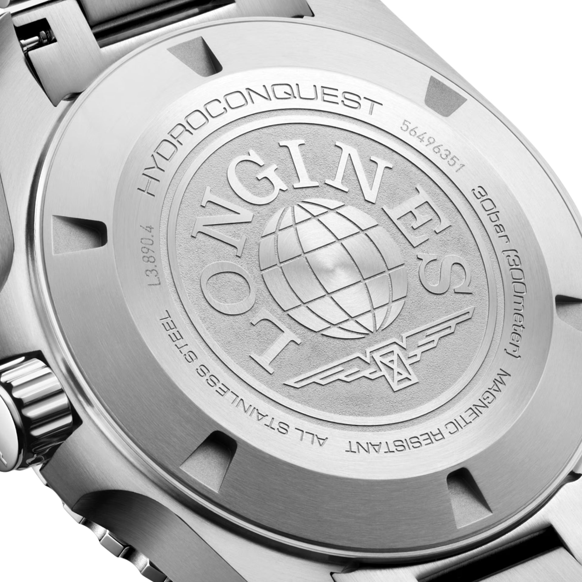 Longines L3.890.4.56.6 Hydroconquest GMT 43mm Black Dial