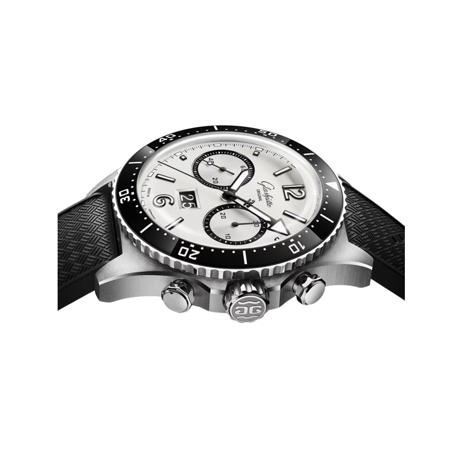 Glashütte Original SeaQ Chronograph "Panda" on Black Rubber Strap 1-37-23-03-80-33