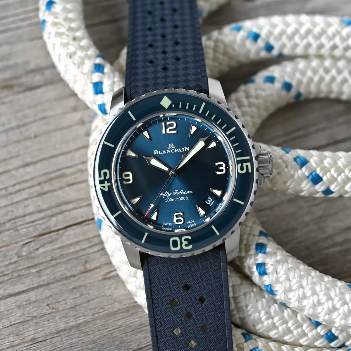 Blancpain 5010 12B40 O64A Fifty Fathoms Automatic 42mm Blue Dial