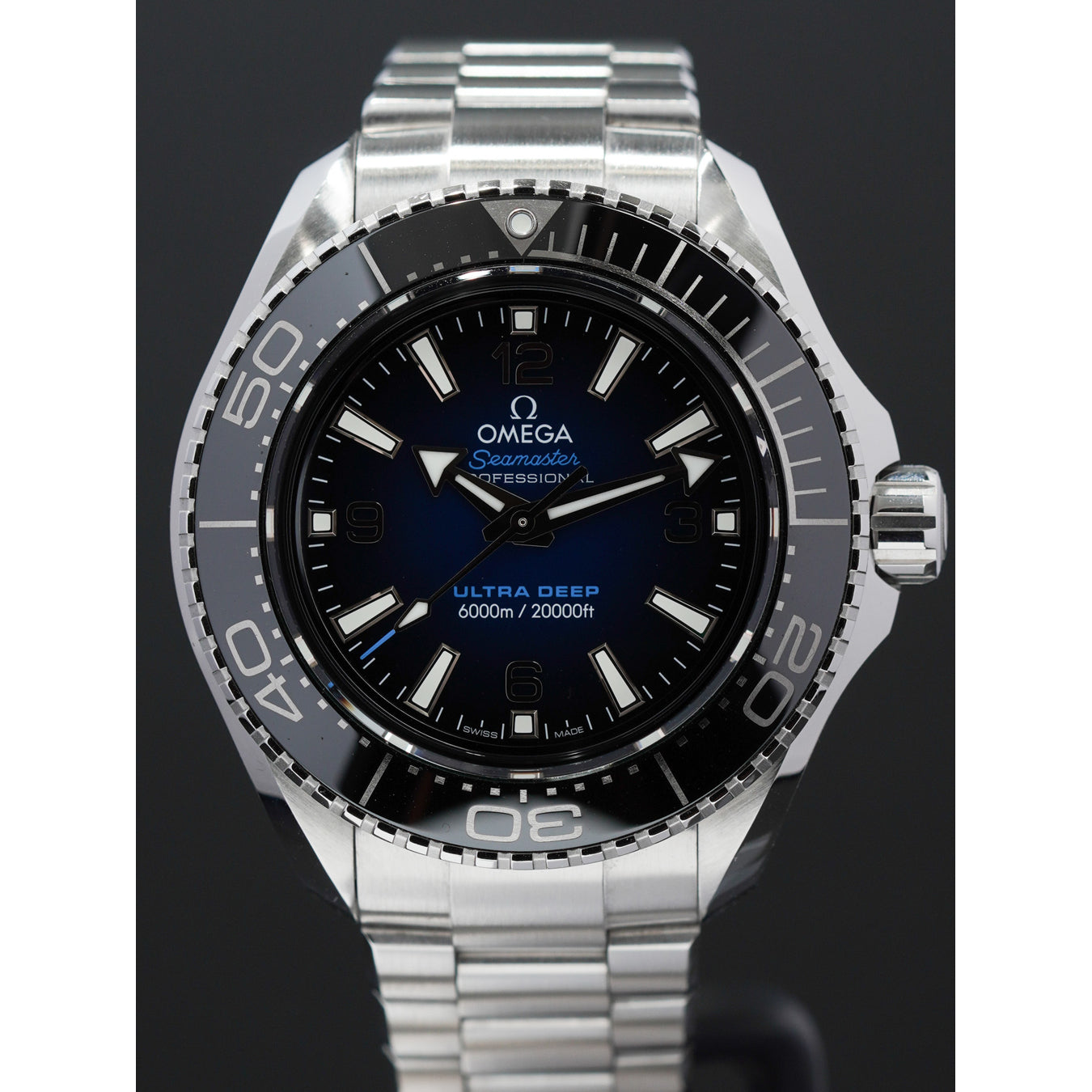 Omega 215.30.46.21.03.001 Seamaster Planet Ocean 6000M Ultra Deep Blue Dial 45.5mm on Bracelet