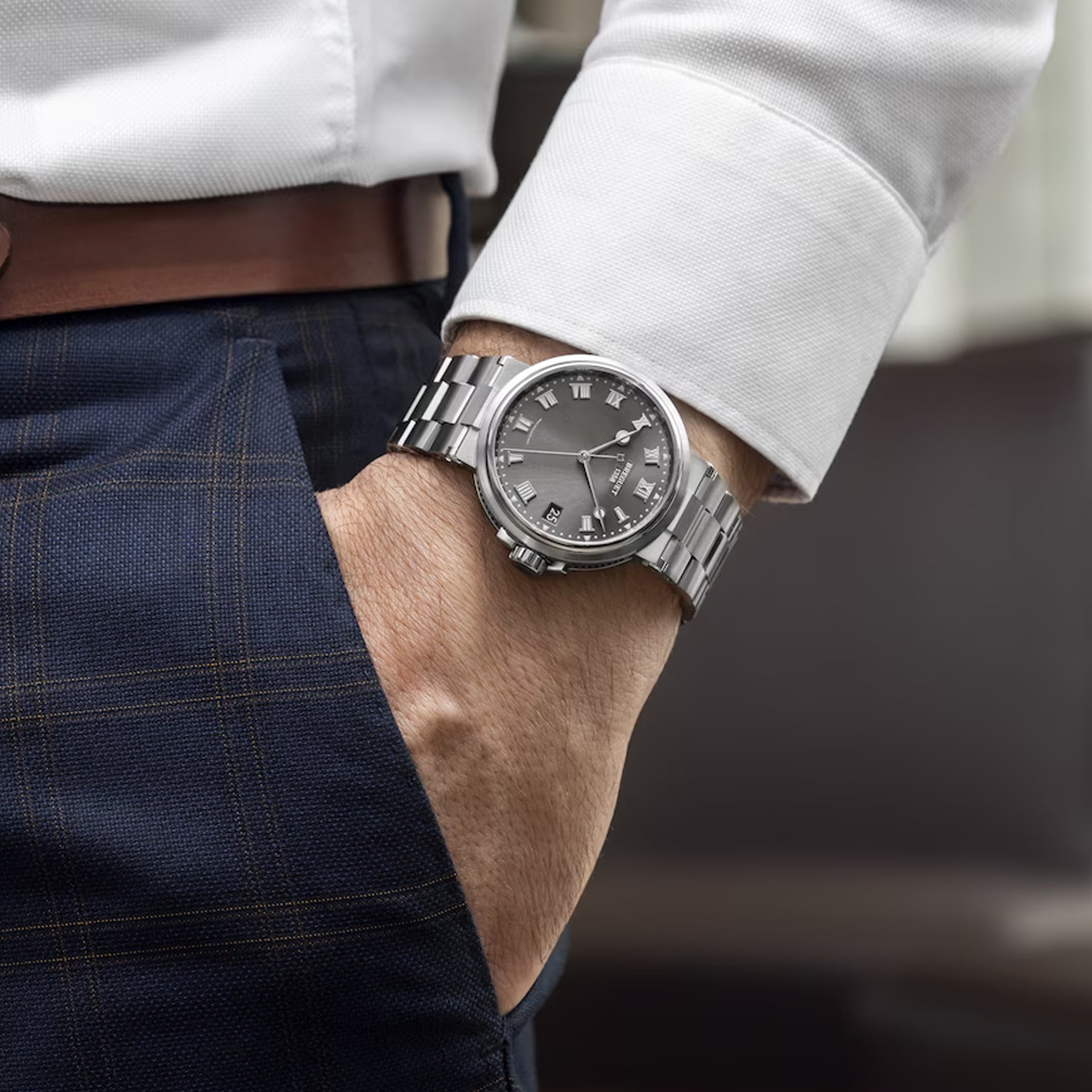 Breguet Marine 5517TI/G2/TZ0 Grey Dial on Bracelet