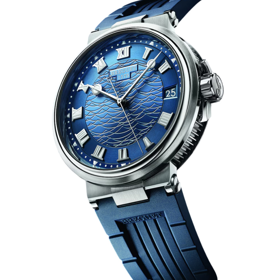 Breguet Marine 5517BB/Y2/5ZU Blue Dial on Rubber Strap
