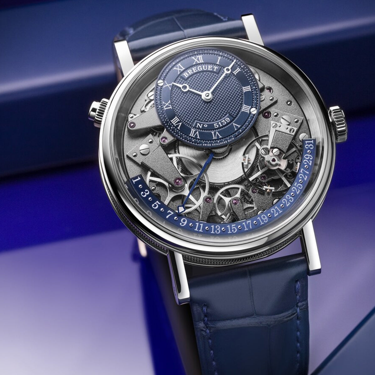 Breguet Tradition Quantième Rétrograde 7597 White Gold Blue Dial 7597BB/GY/9WU