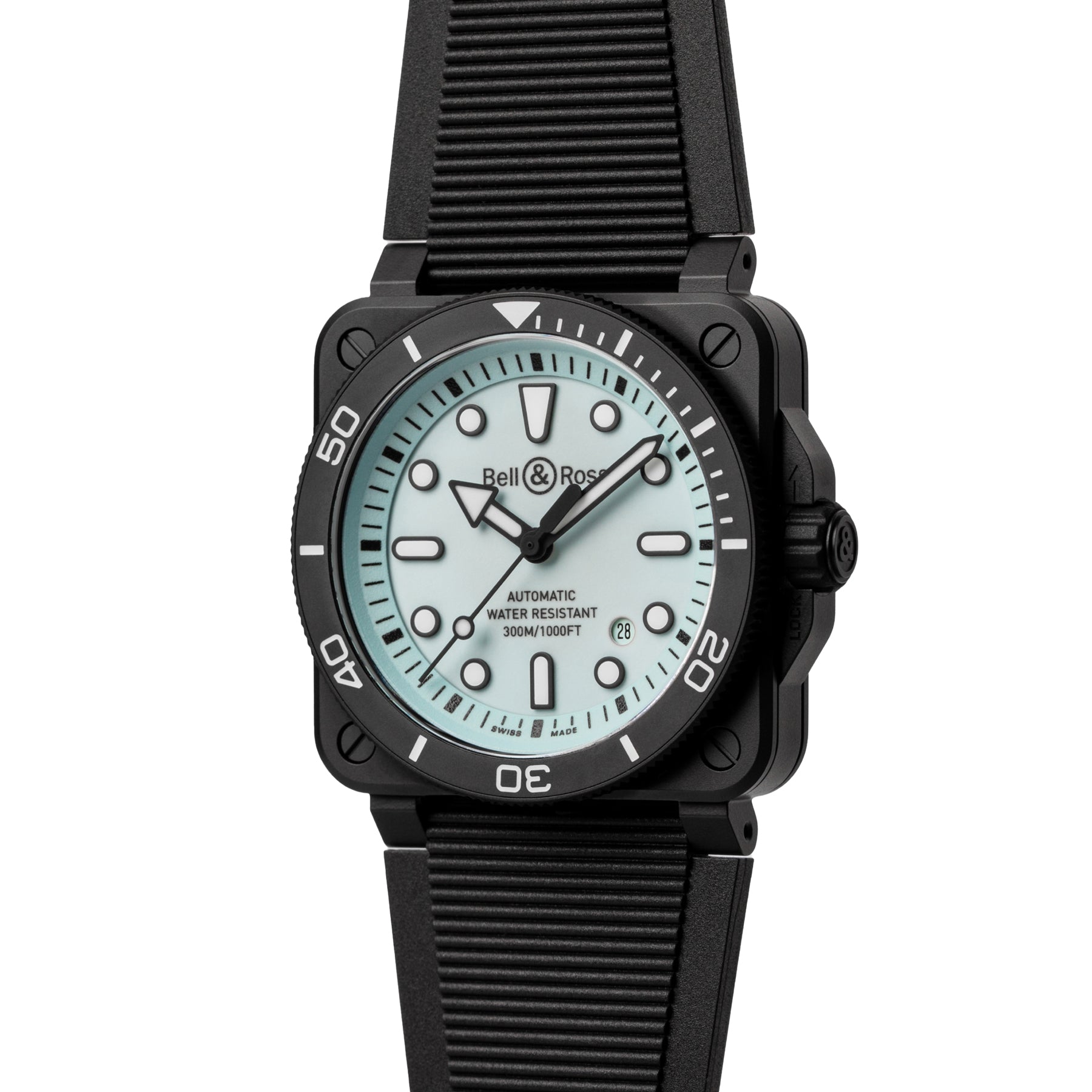 Bell & Ross BR03A-D-LM-CE/SRB Diver Full Lum Ceramic Rubber Strap