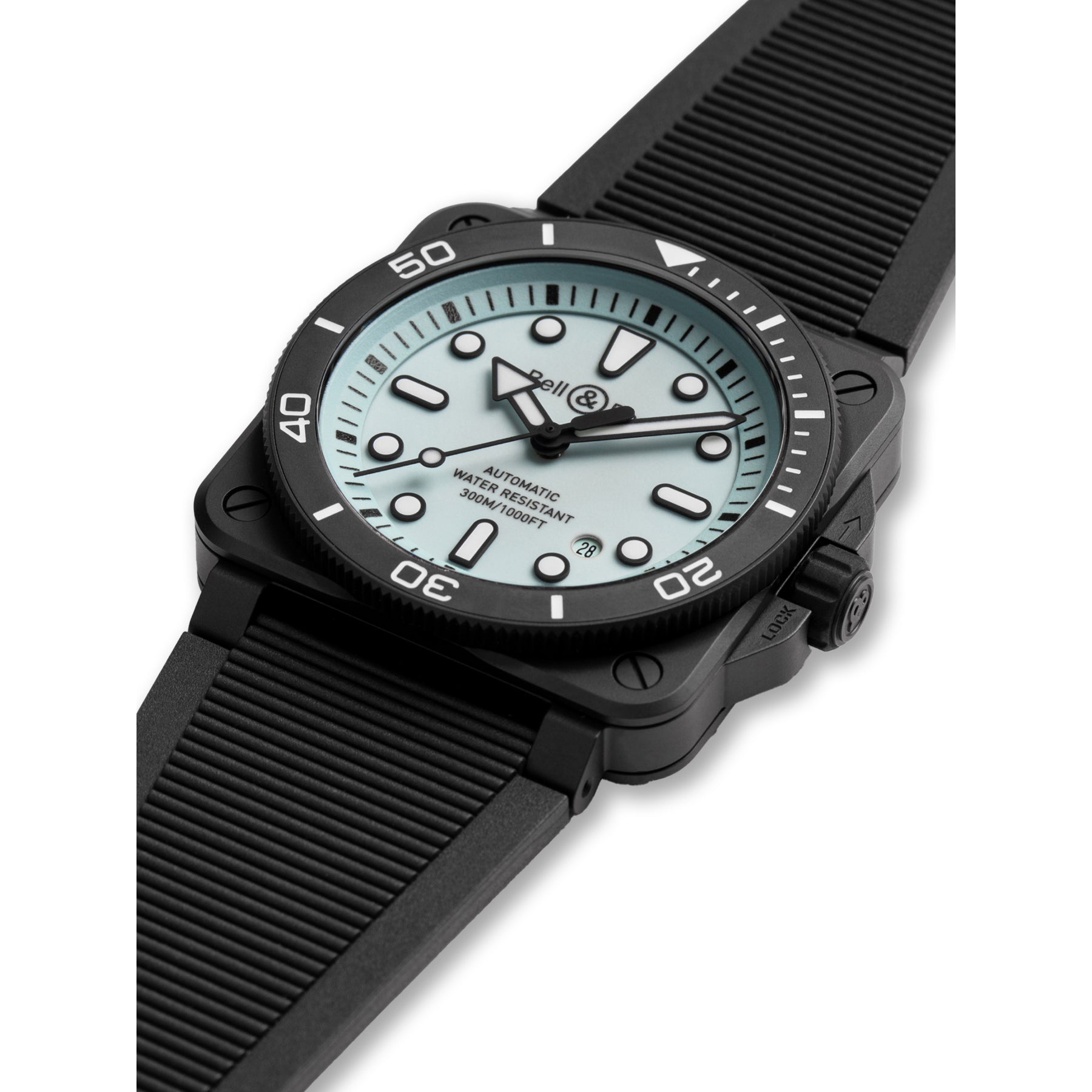 Bell & Ross BR03A-D-LM-CE/SRB Diver Full Lum Ceramic Rubber Strap