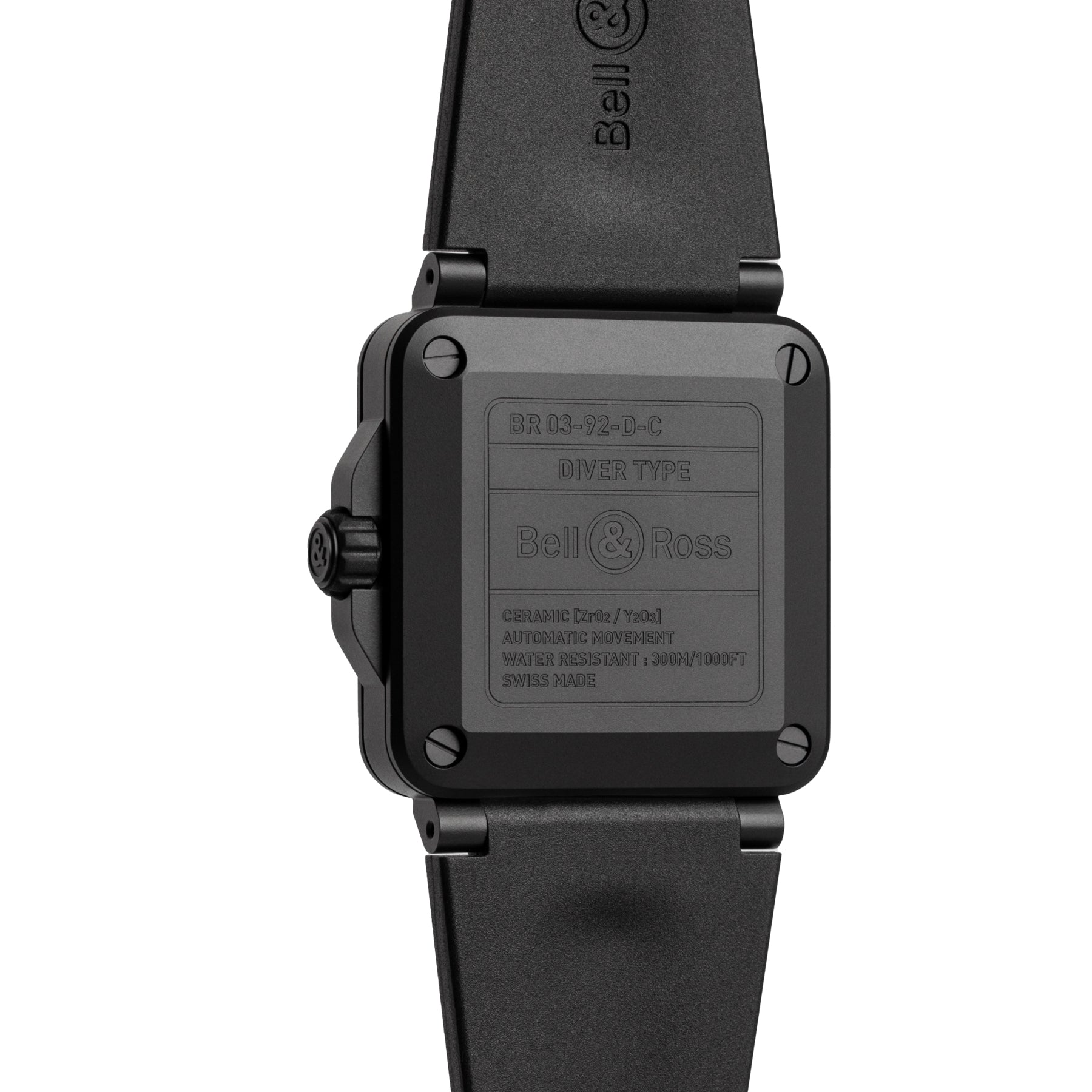 Bell & Ross BR03A-D-LM-CE/SRB Diver Full Lum Ceramic Rubber Strap