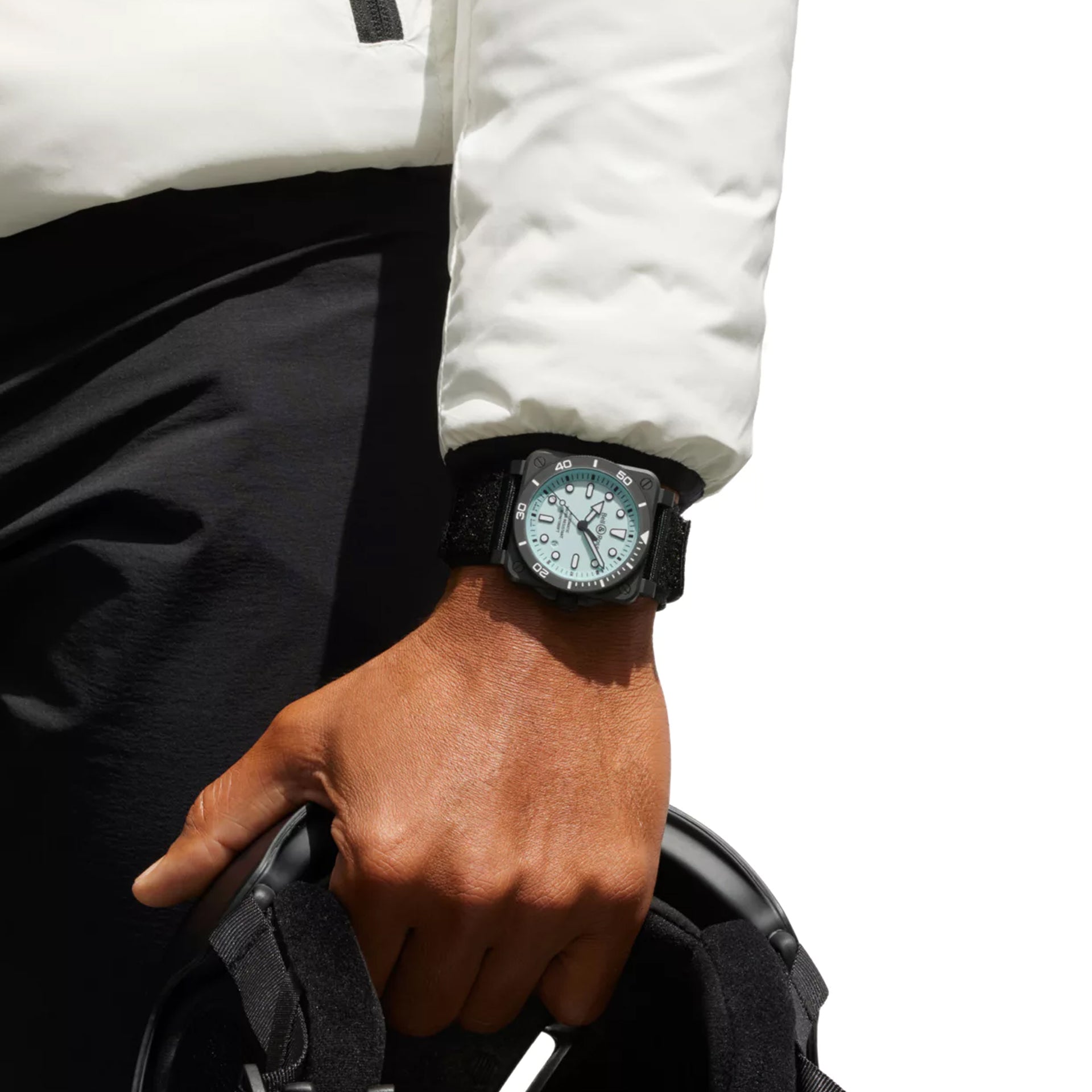 Bell & Ross BR03A-D-LM-CE/SRB Diver Full Lum Ceramic Rubber Strap
