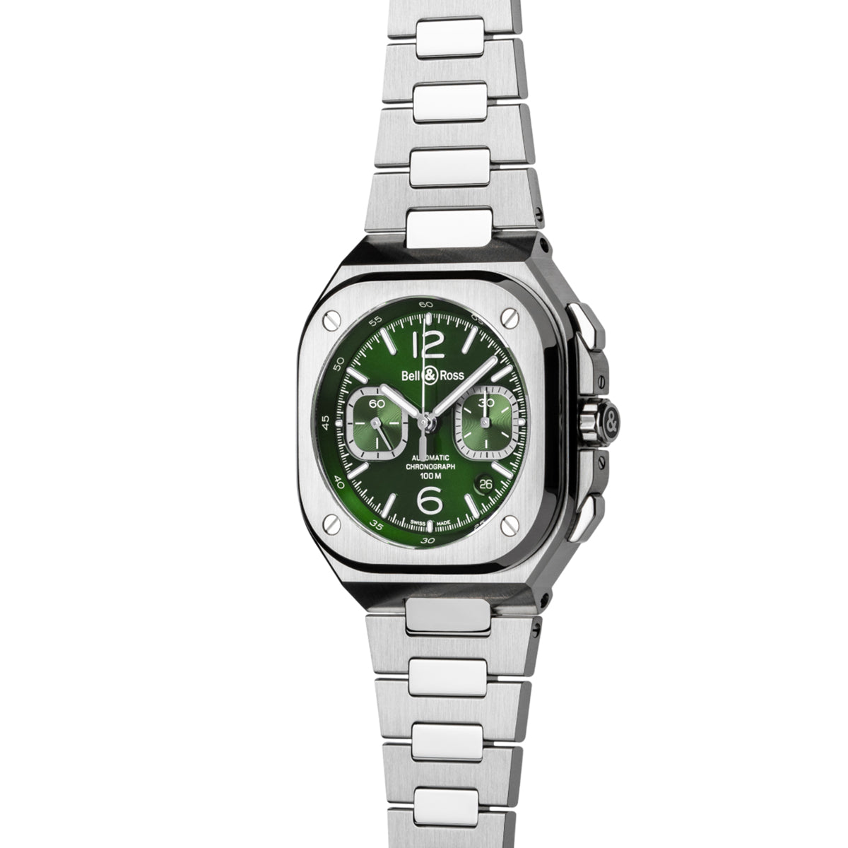 Bell & Ross BR 05 Chrono Green Steel on Bracelet