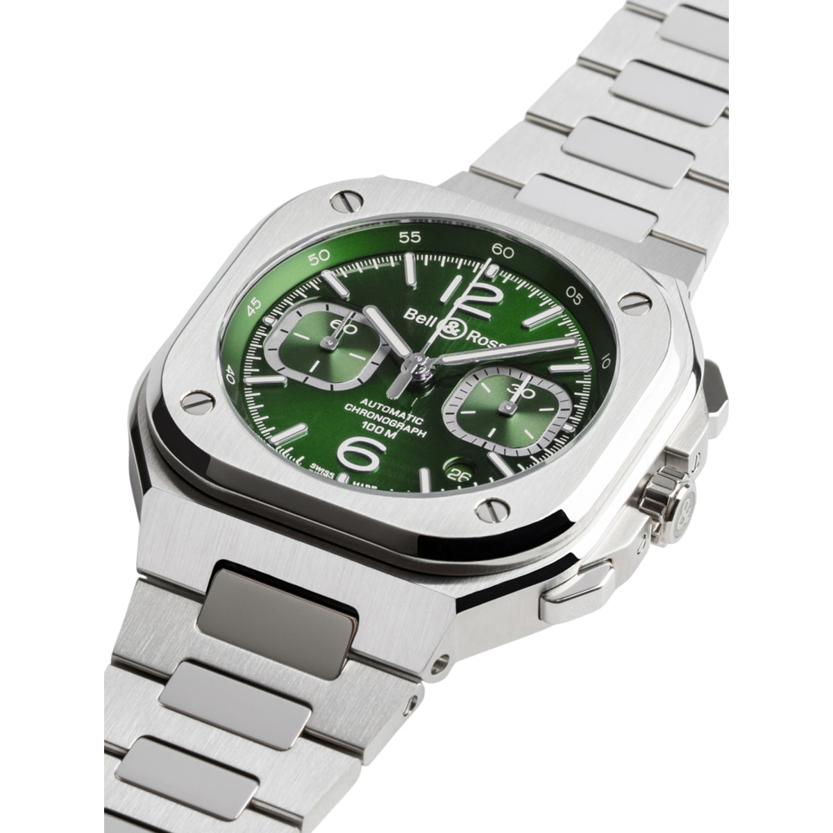 Bell & Ross BR 05 Chrono Green Steel on Bracelet