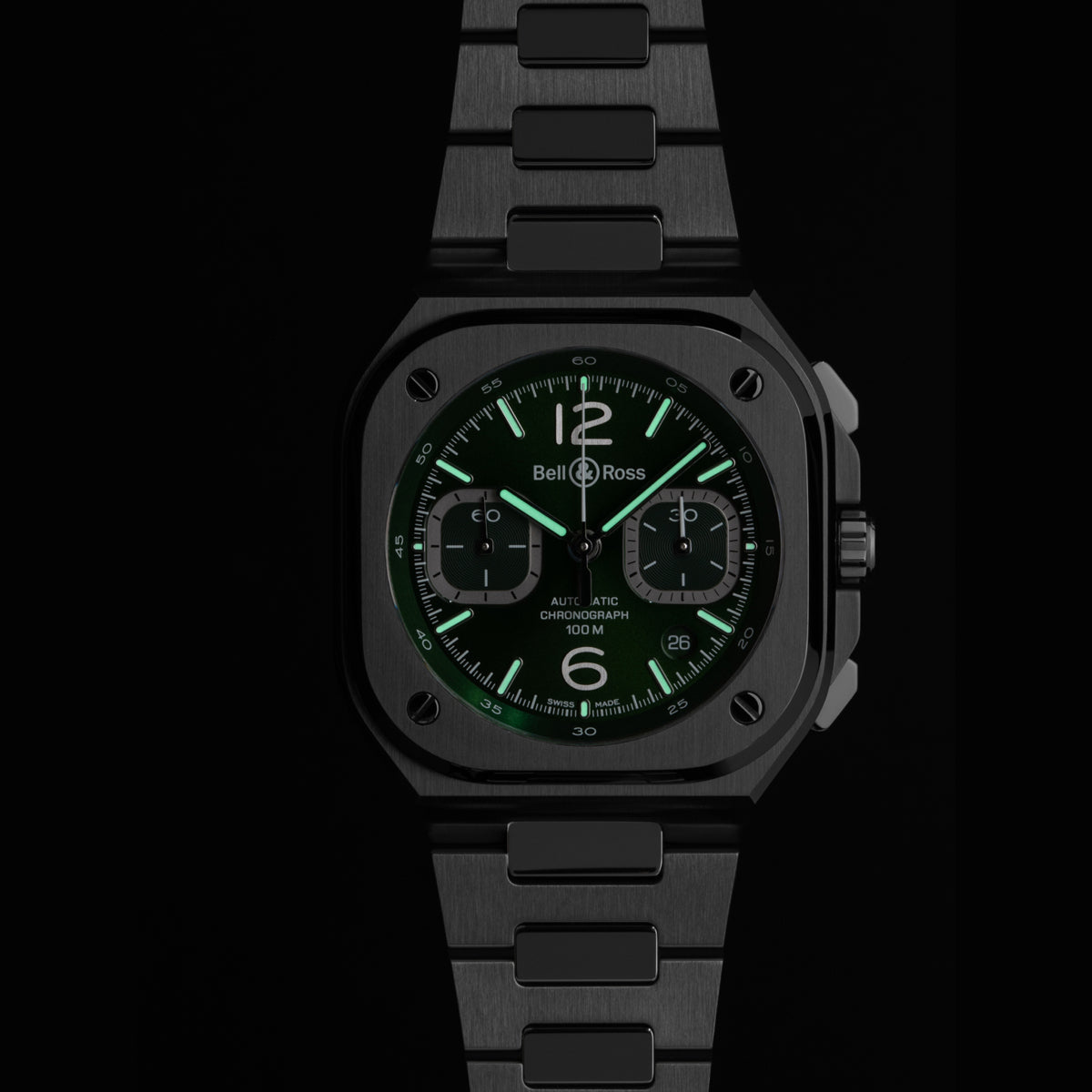 Bell & Ross BR 05 Chrono Green Steel on Bracelet