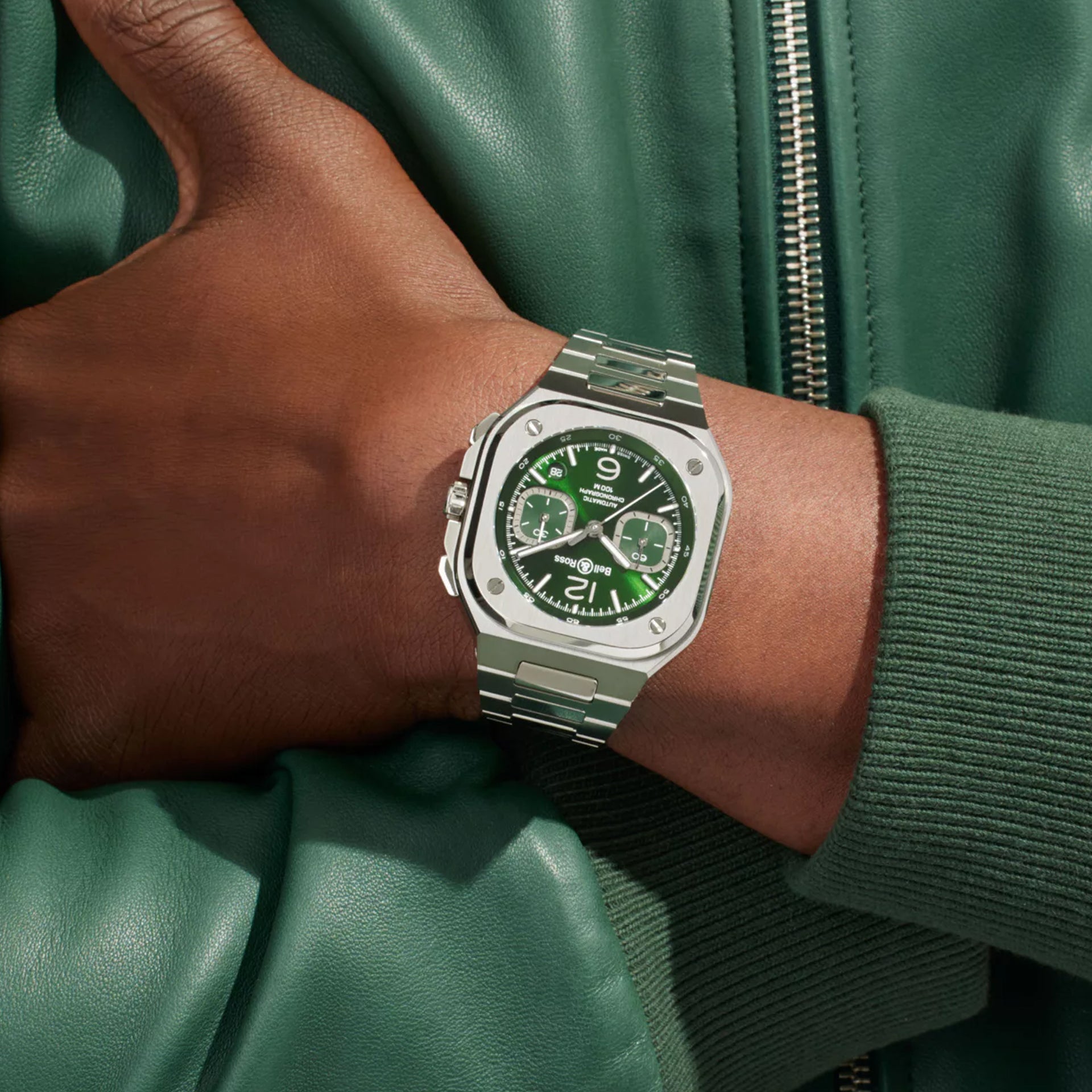 Bell & Ross BR 05 Chrono Green Steel on Bracelet