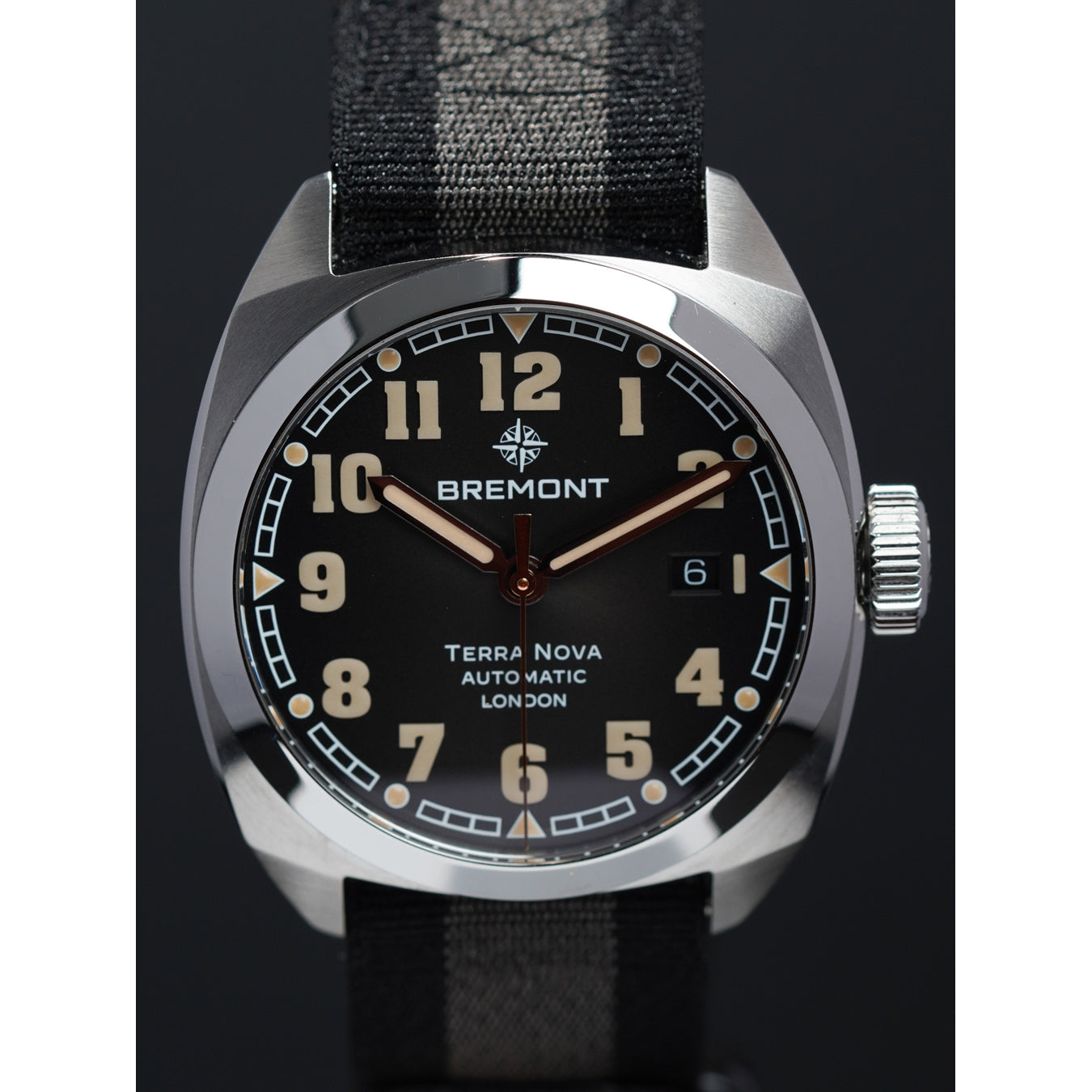 Bremont TN40-DT-SS-BK-N-S Terra Nova 40.5 Date Black Dial On Bracelet