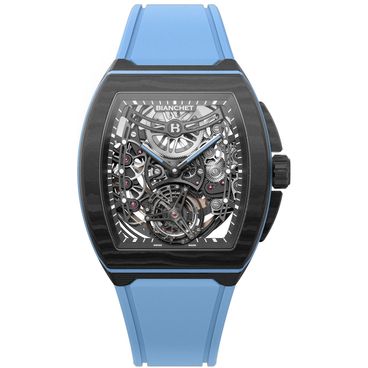 Bianchet Flying Tourbillon Ultrafino Skeleton Carbon Sky Blue UFFTSKCBSB