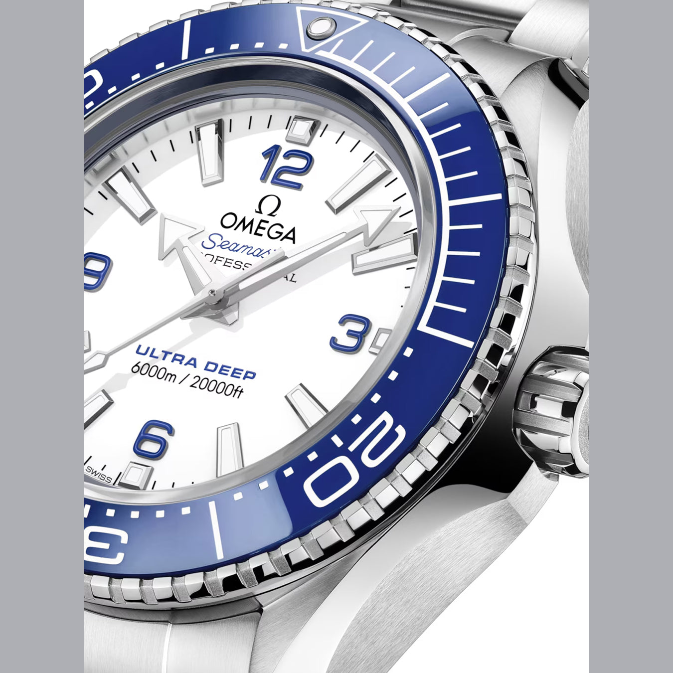 Omega Seamaster Planet Ocean 6000m Ultra Deep White Dial 45.5mm on Bracelet