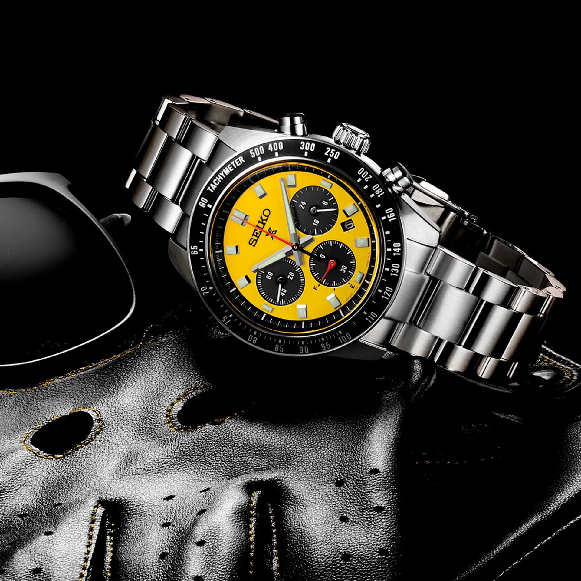 Seiko Prospex SSC929 Speedtimer Solar Chronograph Yellow Dial