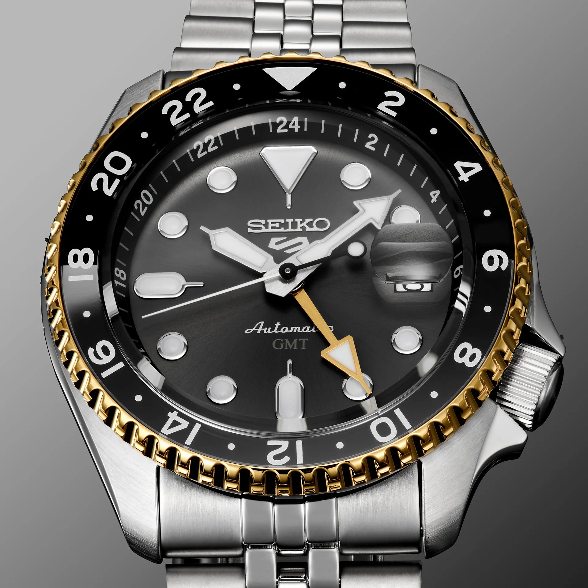 Seiko 5 Sports GMT SSK021 Grey Two-Tone