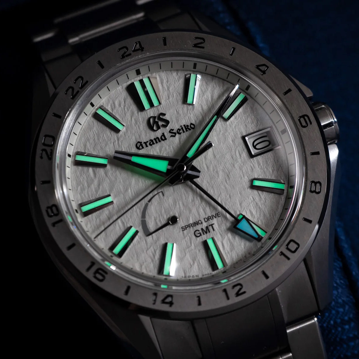 Grand Seiko SBGE285 Mistflake Spring Drive GMT Titanium