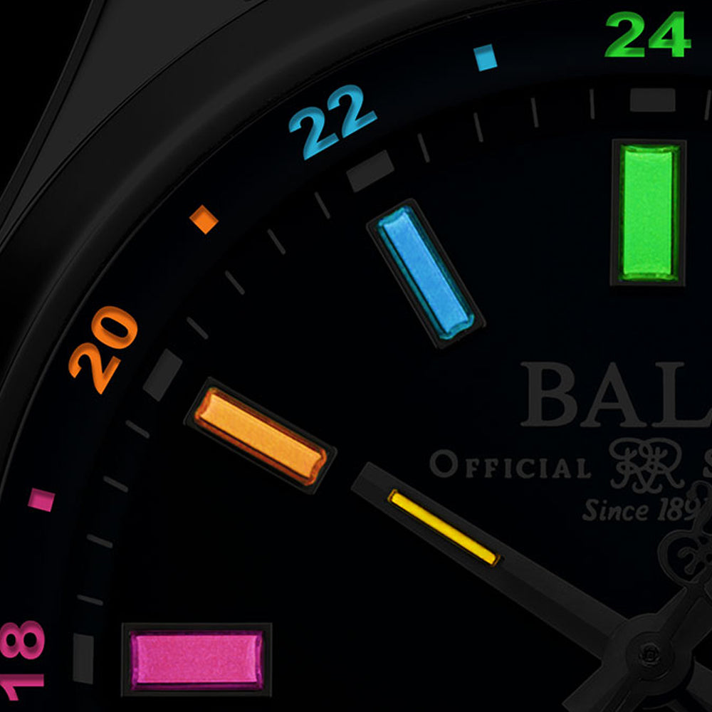 Ball Engineer III Endurance 1917 GMT 41mm Ice Blue Dial Rainbow Tubes