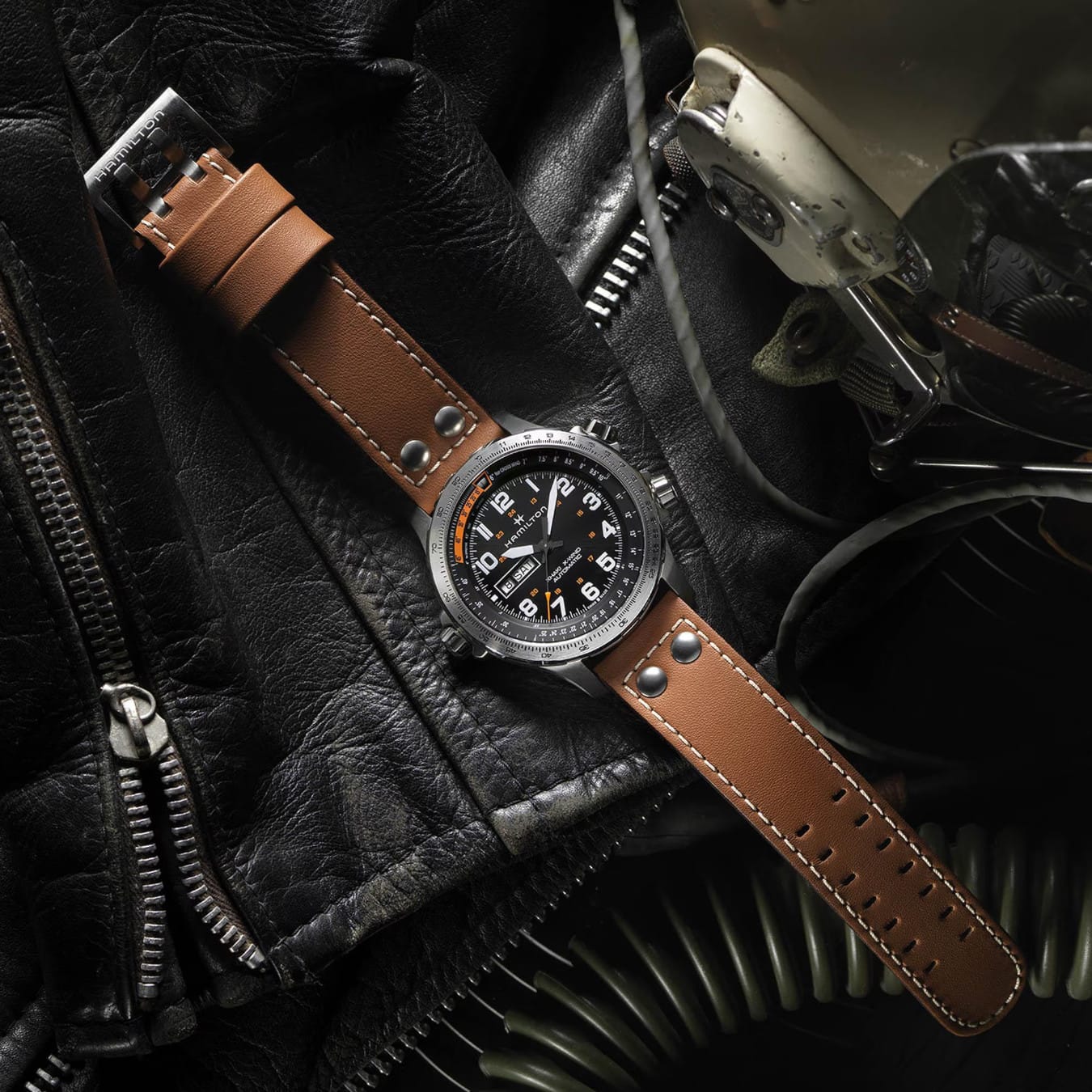 Hamilton H77755533 Khaki Aviation X-Wind Day Date Auto 45mm