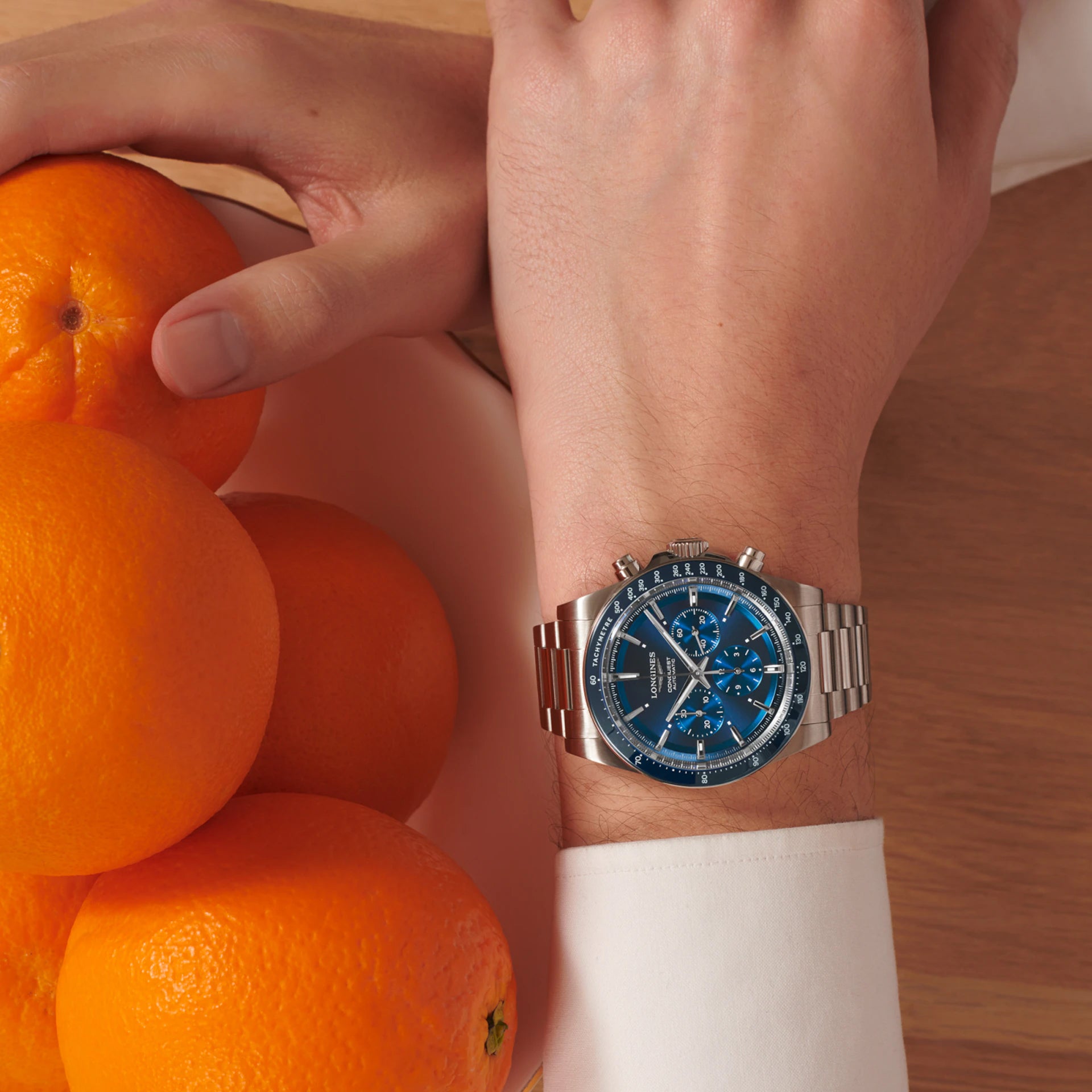 Longines Conquest 2023 L3.835.4.92.6 Sunray Blue Dial on Bracelet