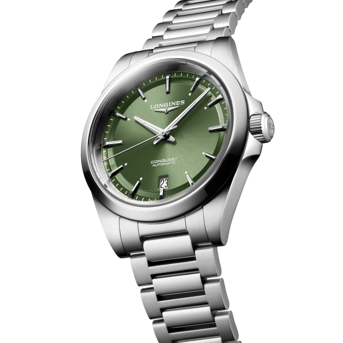 Longines L3.720.4.02.6 Conquest Sunray Green Dial on Bracelet