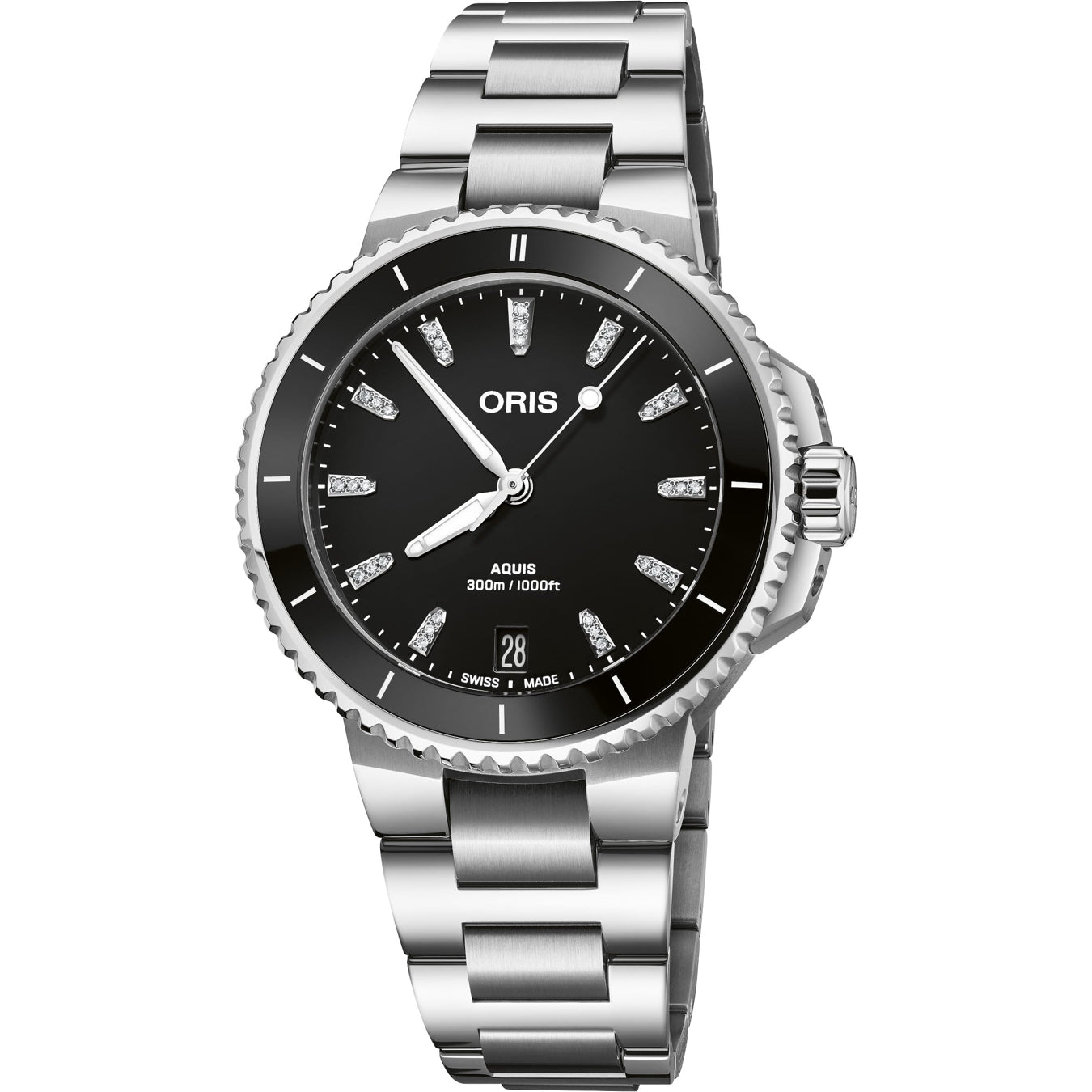 Oris 01 733 7792 4194-07 8 19 05P Aquis Date Diamonds 36.50mm
