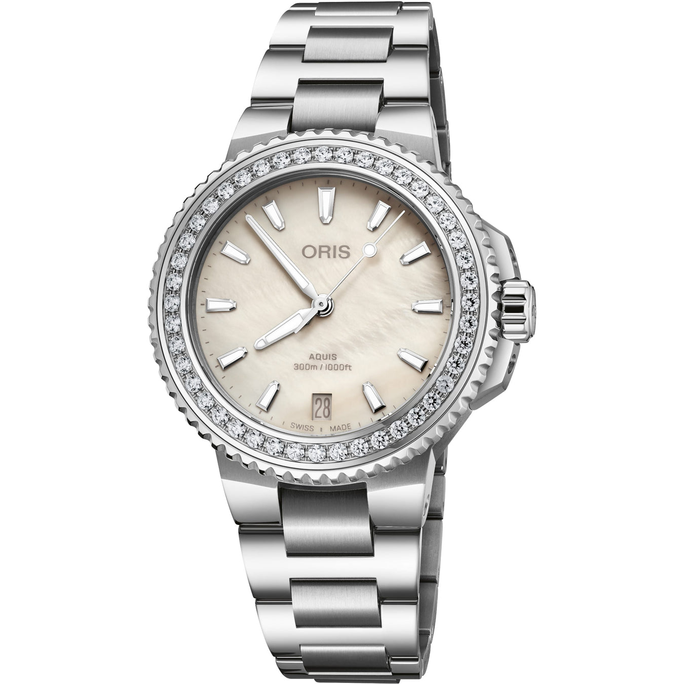 Oris 01 733 7792 4956-07 8 19 05P Aquis Date Diamonds 36.50mm