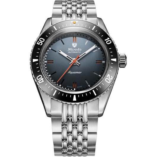Nivada Grenchen 32077A04 Aquamar Grey On Beads of Rice Bracelet