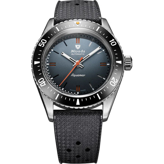 Nivada Grenchen 32077A01 Aquamar Grey on Rubber Strap