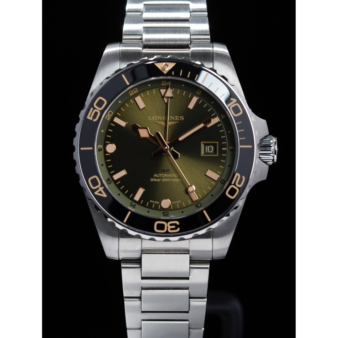 Longines L3.890.4.06.6 Hydroconquest GMT Green Dial