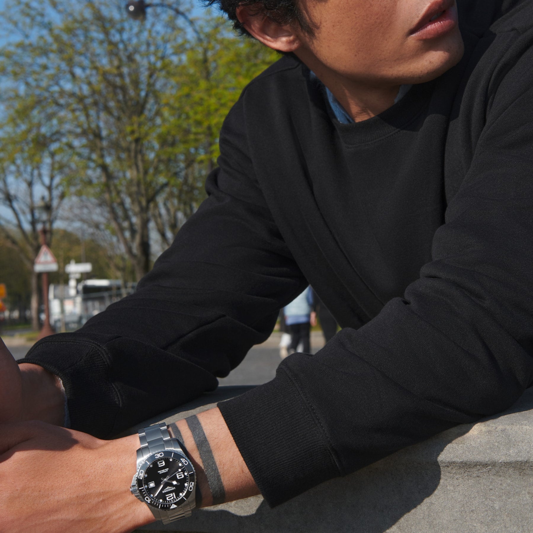 Longines Hydroconquest Black Dial on Bracelet
