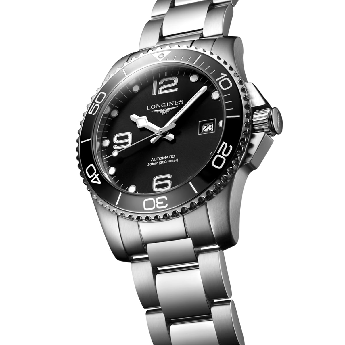 Longines Hydroconquest Black Dial on Bracelet