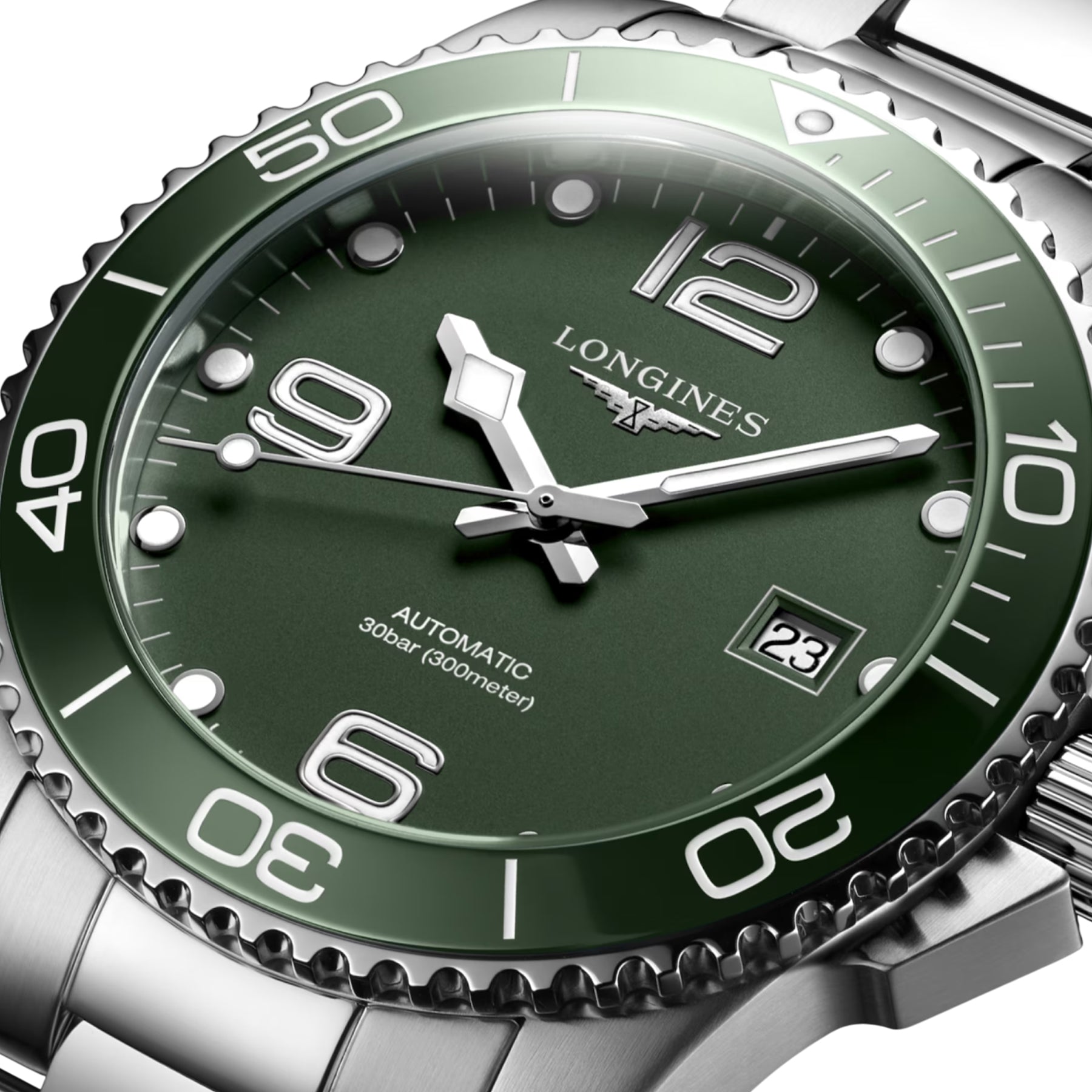 Longines Hydroconquest Green on Bracelet L3.781.4.06.6