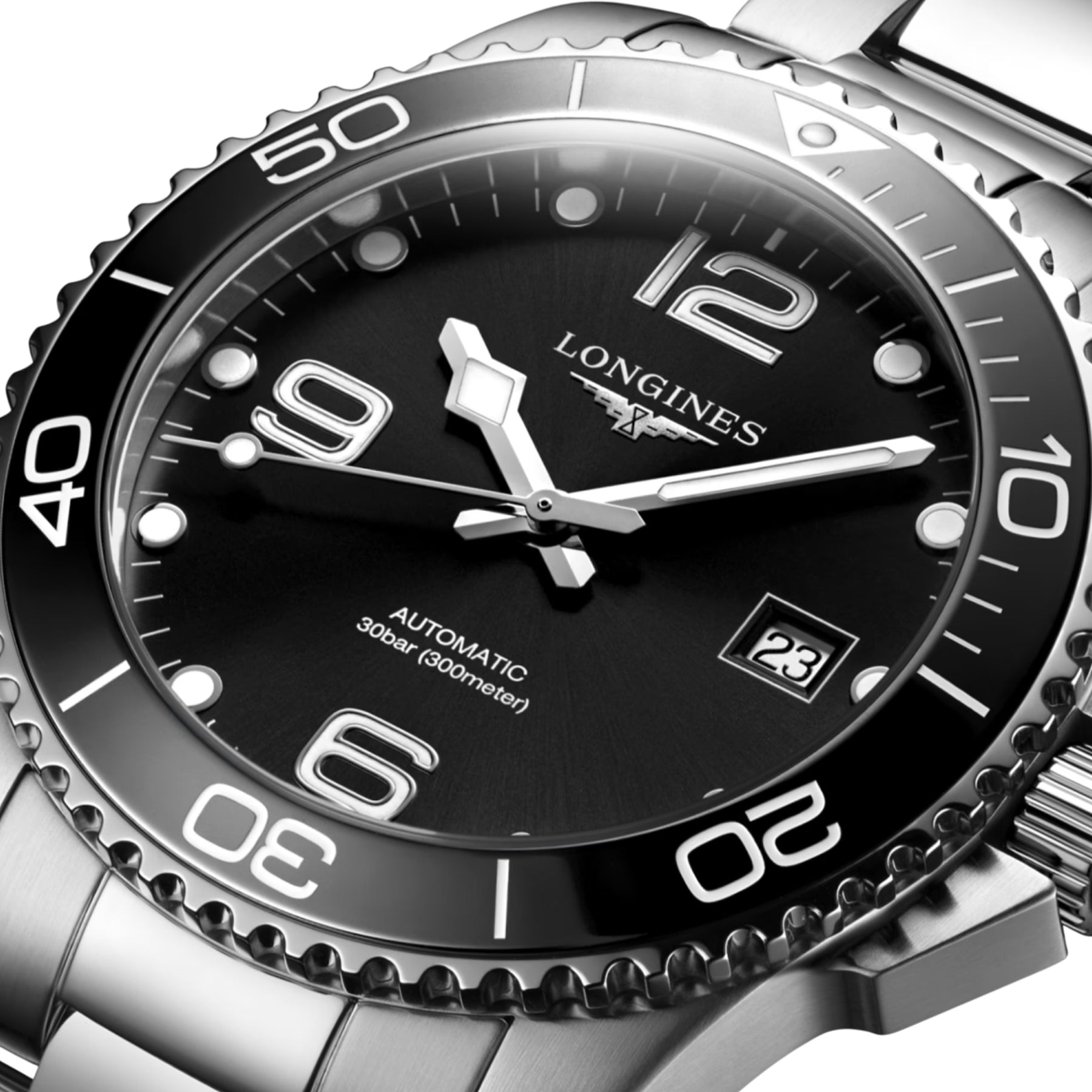 Longines Hydroconquest Black Dial on Bracelet