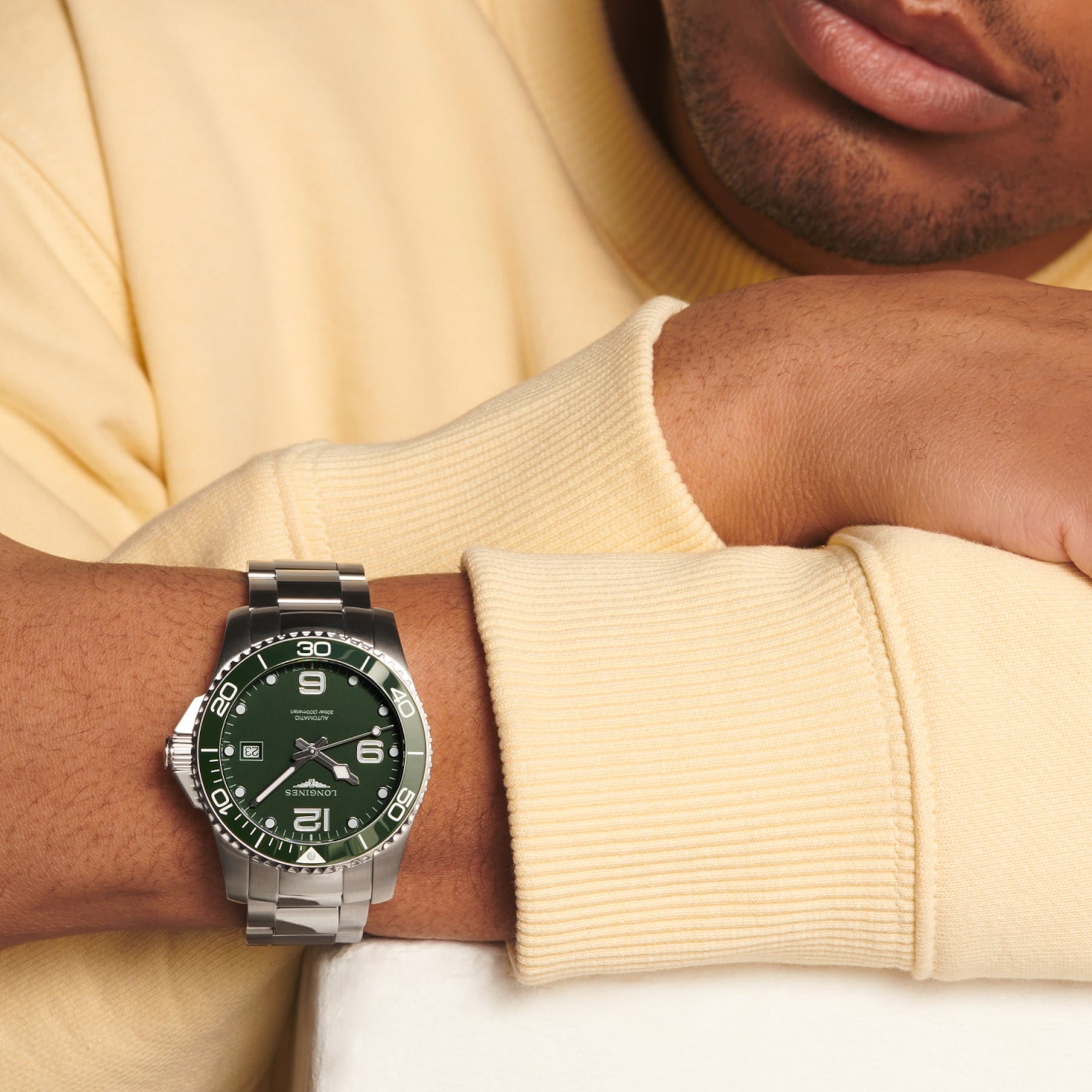 Longines Hydroconquest Green on Bracelet L3.781.4.06.6