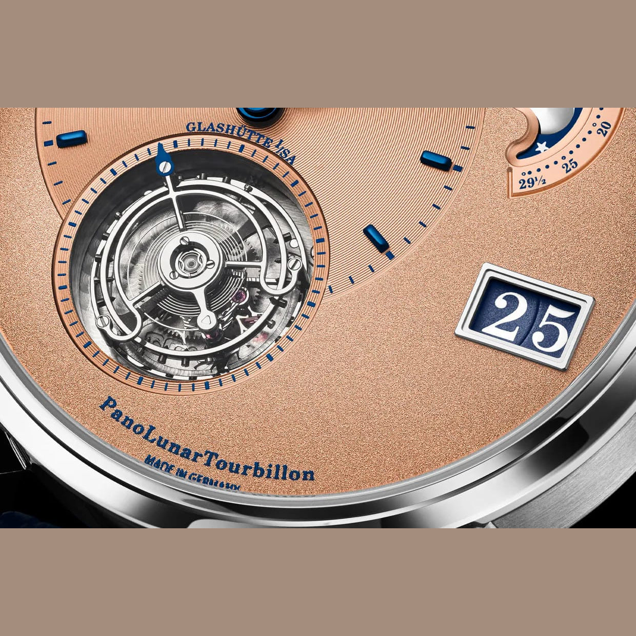 Glashütte Original 1-93-03-01-03-61 Panolunar Tourbillon Rosé Opalin On Leather Strap