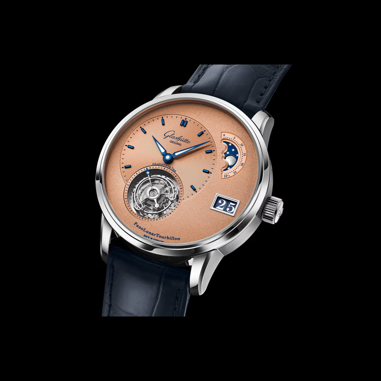 Glashütte Original 1-93-03-01-03-61 Panolunar Tourbillon Rosé Opalin On Leather Strap