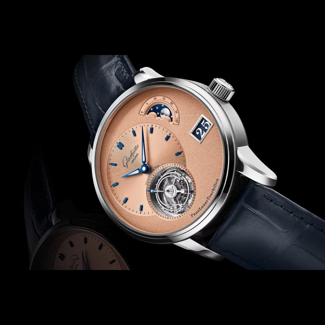 Glashütte Original 1-93-03-01-03-61 Panolunar Tourbillon Rosé Opalin On Leather Strap