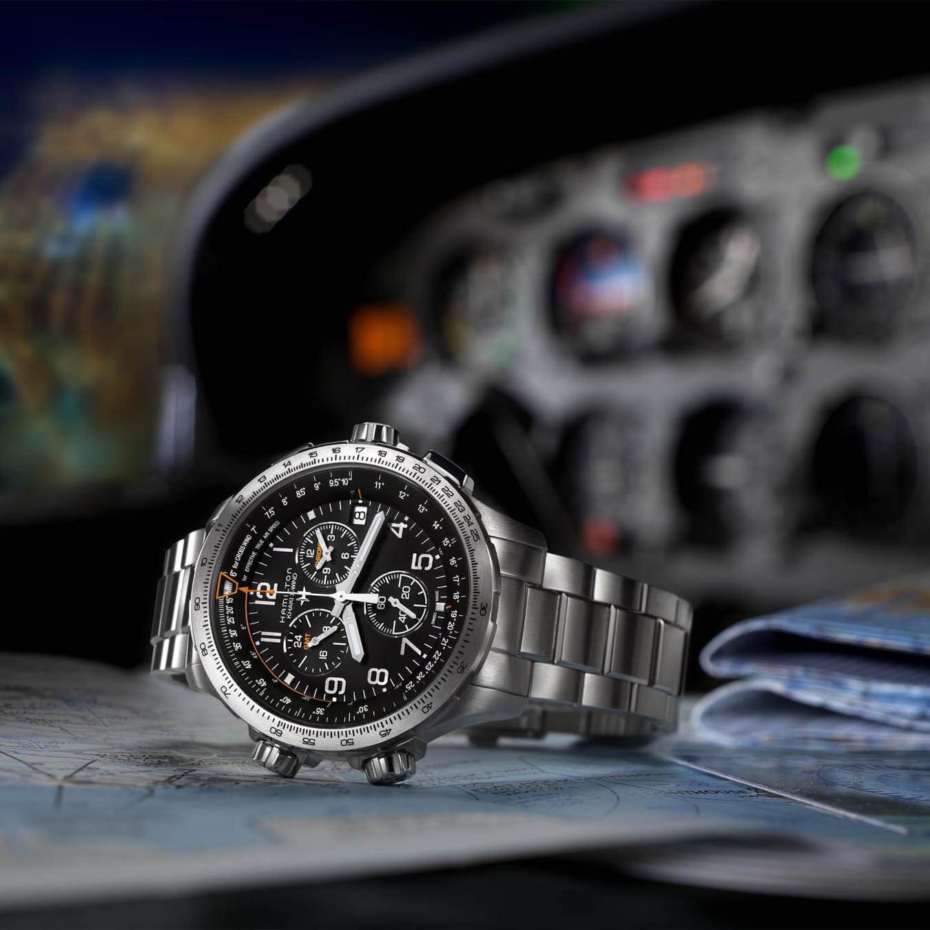 Hamilton H77912135 Khaki Aviation X-Wind GMT Chrono Quartz 46mm